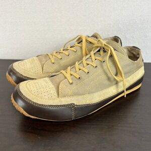 Orvis Mens Canvas Leather Low Top Sneakers Tan Brown‎ Size 12 US Casual Shoes